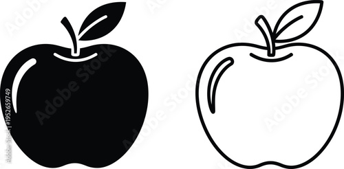 Apple Fruit Icon Set Vector Illustration Vector