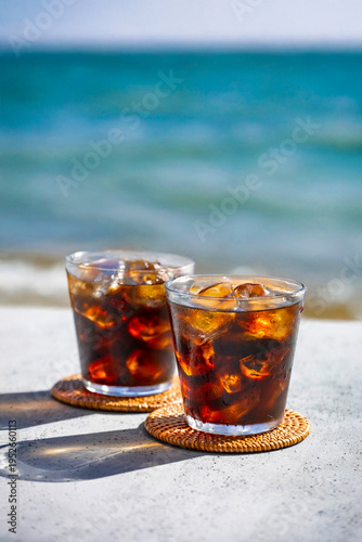 海辺のアイスコーヒー