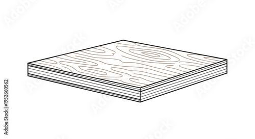 Layered Plywood Sheet with Wood Grain Texture