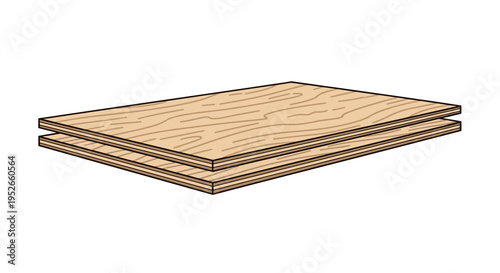 Stack Of Two Plywood Sheets With Wood Grain