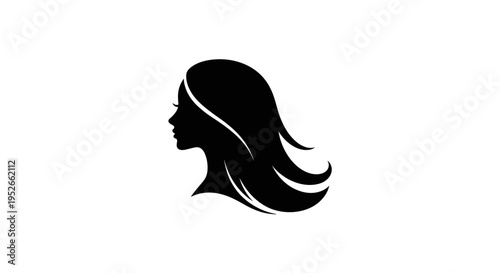 Silhouette Of A Woman's Profile With Flowing Hair