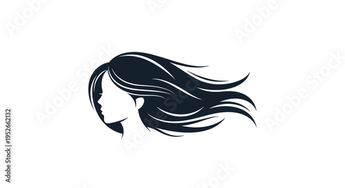 Silhouette of a Woman with Flowing Hair