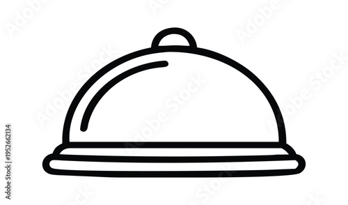 Simple line art icon of a food cloche or serving dome
