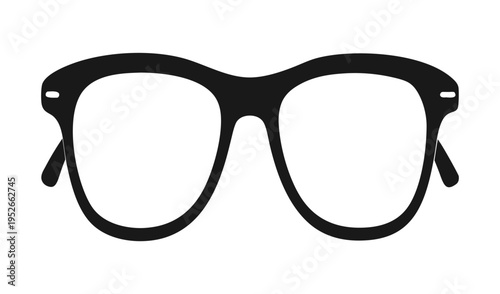 Black silhouette of vintage style eyeglasses with thick frames