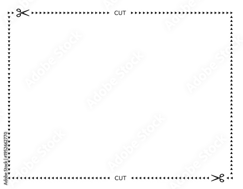 キリトリ線のベクターイラスト　ハサミ