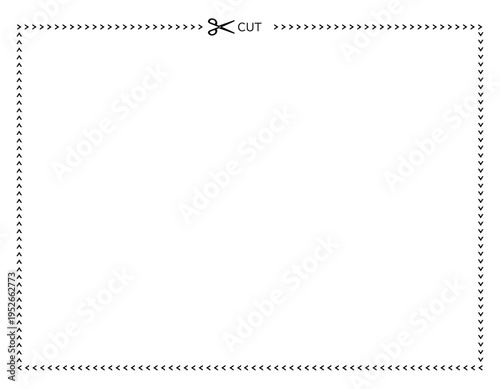 キリトリ線のベクターイラスト　ハサミ