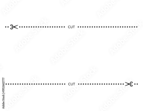 キリトリ線のベクターイラスト　ハサミ