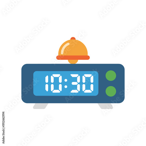 digital alarm clock with bell icon, showing 10:30