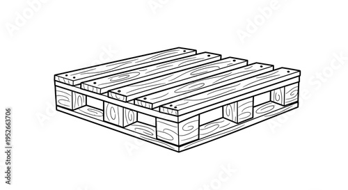 Wooden Shipping Pallet Isolated on White Background