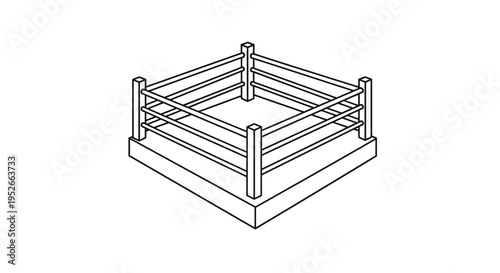 Boxing Ring Line Art Icon