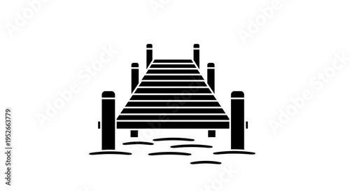 Simple Black And White Pier Icon