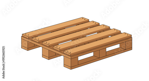 Wooden Shipping Pallet on White Background