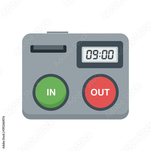 Time clock with in and out buttons