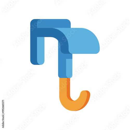 Blue and orange faucet with modern design