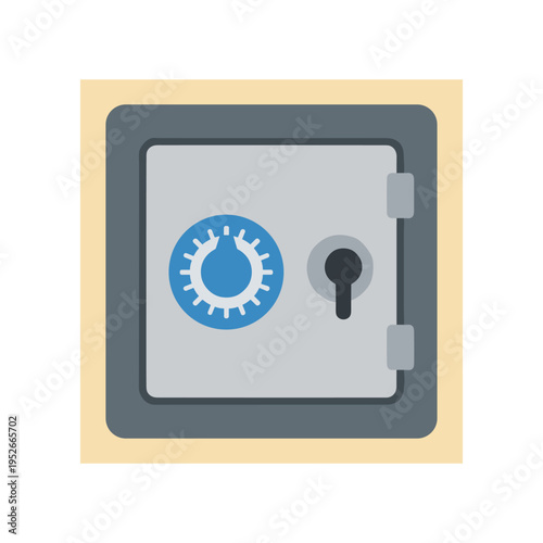Secure safe with key and water droplet icon