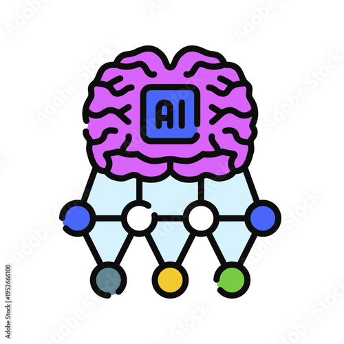 Deep Learning Icon Professional UI Symbol for Neural Network