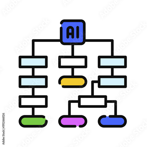 AI Architecture Icon Professional UI Symbol for System Design,