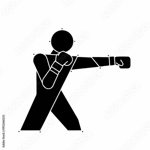 Boxing Silhouette of a Fighter Throwing a Punch.
