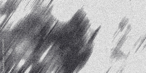Abstract grayscale textured background with diagonal streaks and grainy noise creating a dynamic and artistic impression