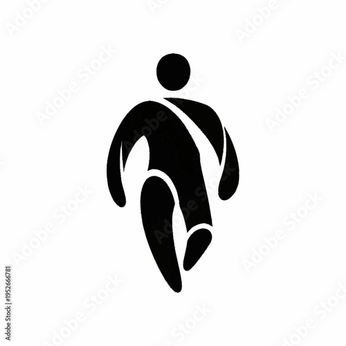 Stylized Silhouette of a Person in Motion.
