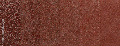 Canvastavla Collection of sandpaper textures showing different grit sizes from coarse to fine