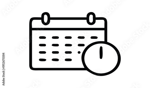 Calendar and clock icon representing time management and scheduling