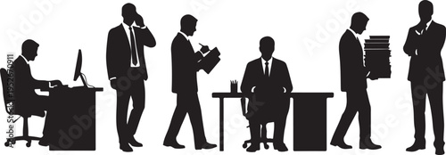 Vector set of business success and teamwork silhouettes featuring collaboration, helping hands, puzzle pieces, and winning team celebrations.