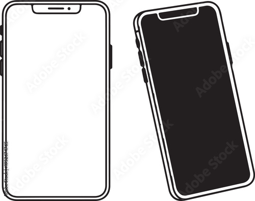 Smartphone screen protector and phone illustration