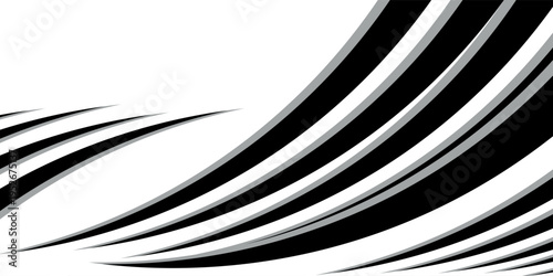 An abstract vector graphic with dynamic, flowing black and grey swooshes modern desain benner poster