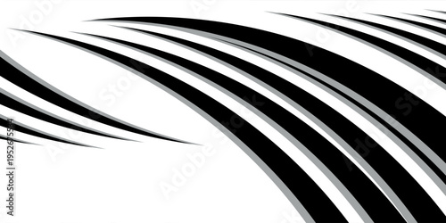 An abstract vector graphic with dynamic, flowing black and grey swooshes modern desain