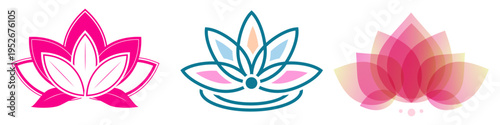 Lotus flower logo vector illustration. Lotus icon sign symbol. Vesak day element design. Editable stroke. 