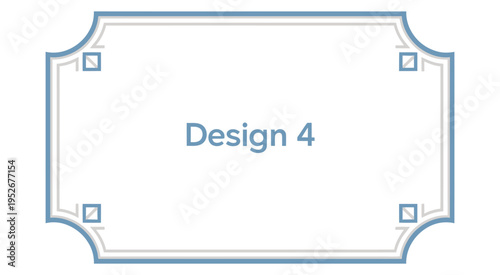 a decorative rectangular frame with rounded ornate corners and multi line border in blue and beige, elegant vintage style border design with text design 4, classic template for invitation and branding