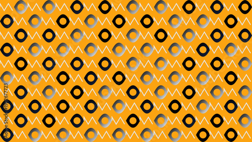 Geometric Pattern with Zigzag Lines on Orange Background