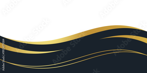 Abstract banner gold web banner waves vector ilustration in gold colors. Abstract swoosh texture benner poster eps10