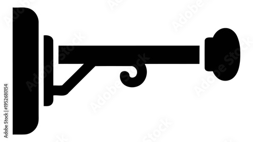 Black iron curtain rod bracket wall mount support fixture