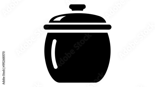 Ceramic storage crock icon for kitchen organization