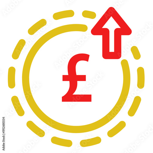 Simple Pound Sterling icon featuring the £ symbol in a clean and modern style, ideal for finance and currency themes