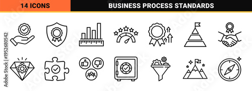 Quality Assurance and Compliance Management Monoline Symbols. Technical Business Process Optimization and Standardized Performance Metrics Art.