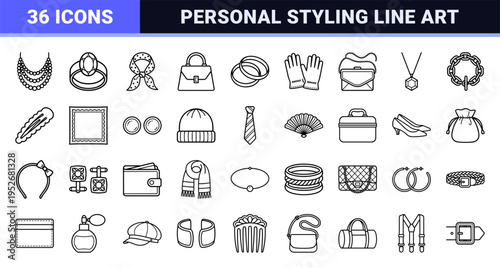 Boutique Fashion Accessories Monoline Stroke Line Art for Apparel Retail and Personal Styling Apps High Legibility Minimalist Symbolism