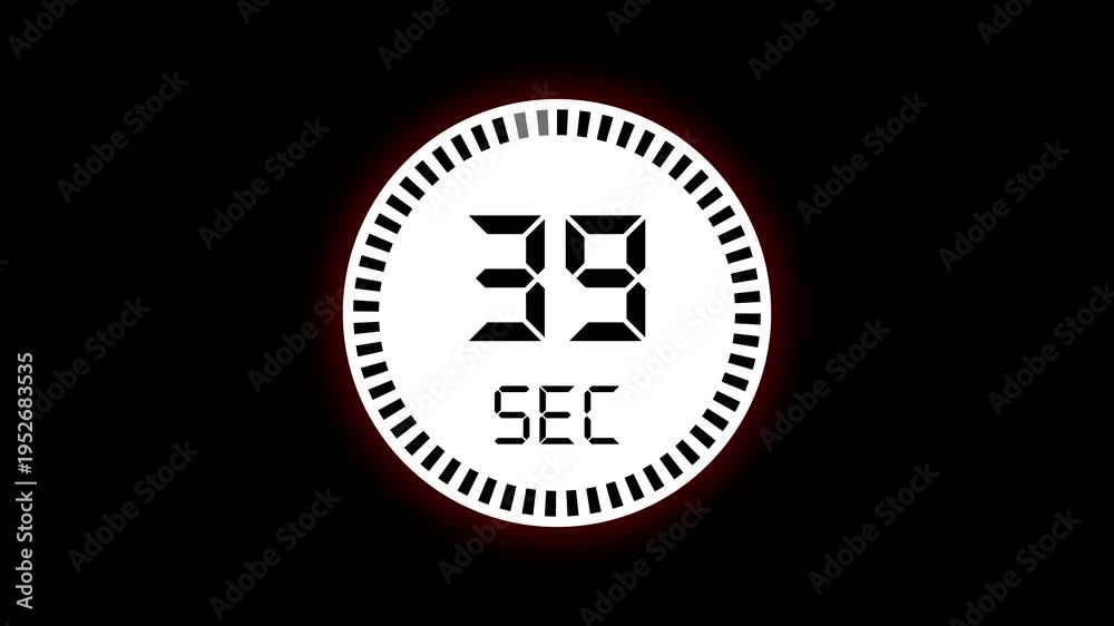 45 Seconds Countdown Timer Animation, Digital Clock Countdown, Modern ...