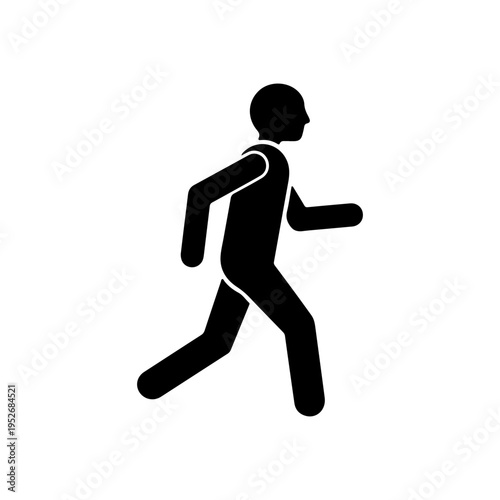 Determination forward walking figure symbol representing motivation and progress Vector illustration