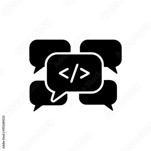 Developer communication chat symbol for teamwork collaboration and messaging Vector illustration