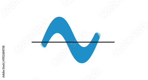 Abstract wave form graphic illustrating sound, data, or scientific concepts on a white background