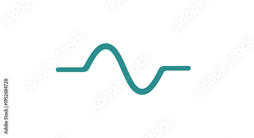 Abstract Teal Wavy Line Graphic on White Background: Conceptual Visual Element