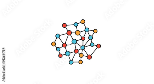 Colorful interconnected network graphic representing complex data or abstract concepts perfectly
