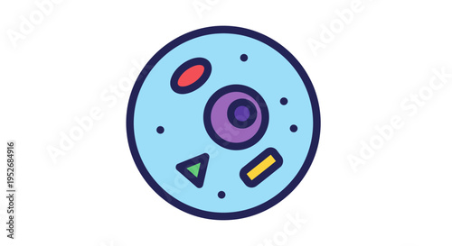 Illustration of a Cell Depicting Key Components and Symbolic Representations