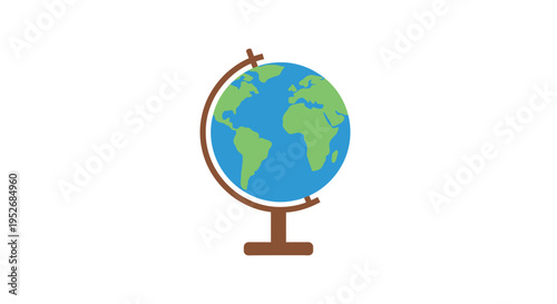 A simplified illustration of a globe representing global geography and earth studies