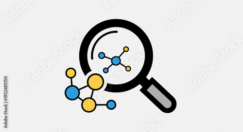 Magnifying molecular structure diagram for scientific research and analysis