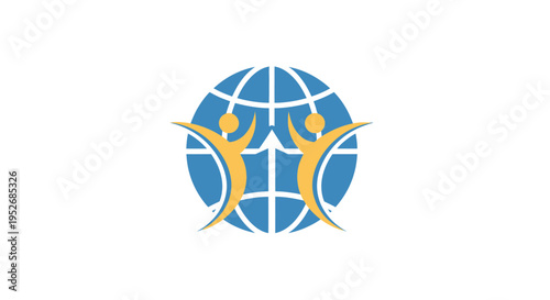Global community logo, representing connection, unity, and worldwide cooperation for a better future