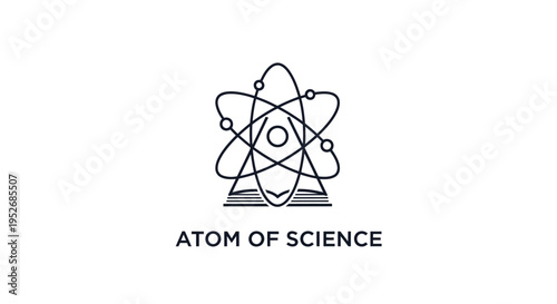 Minimalist Atom of Science Logo Design for Educational or Scientific Purposes